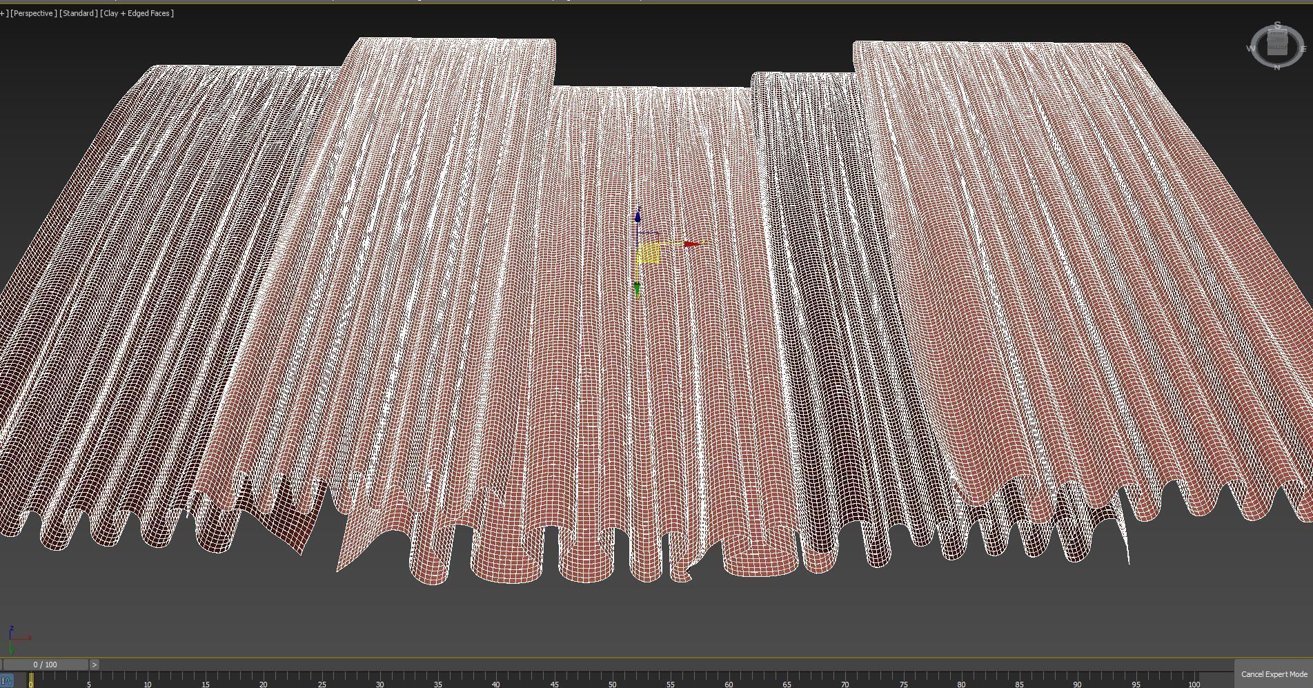 Curtains with tulle V-ray set 03  3D model_5