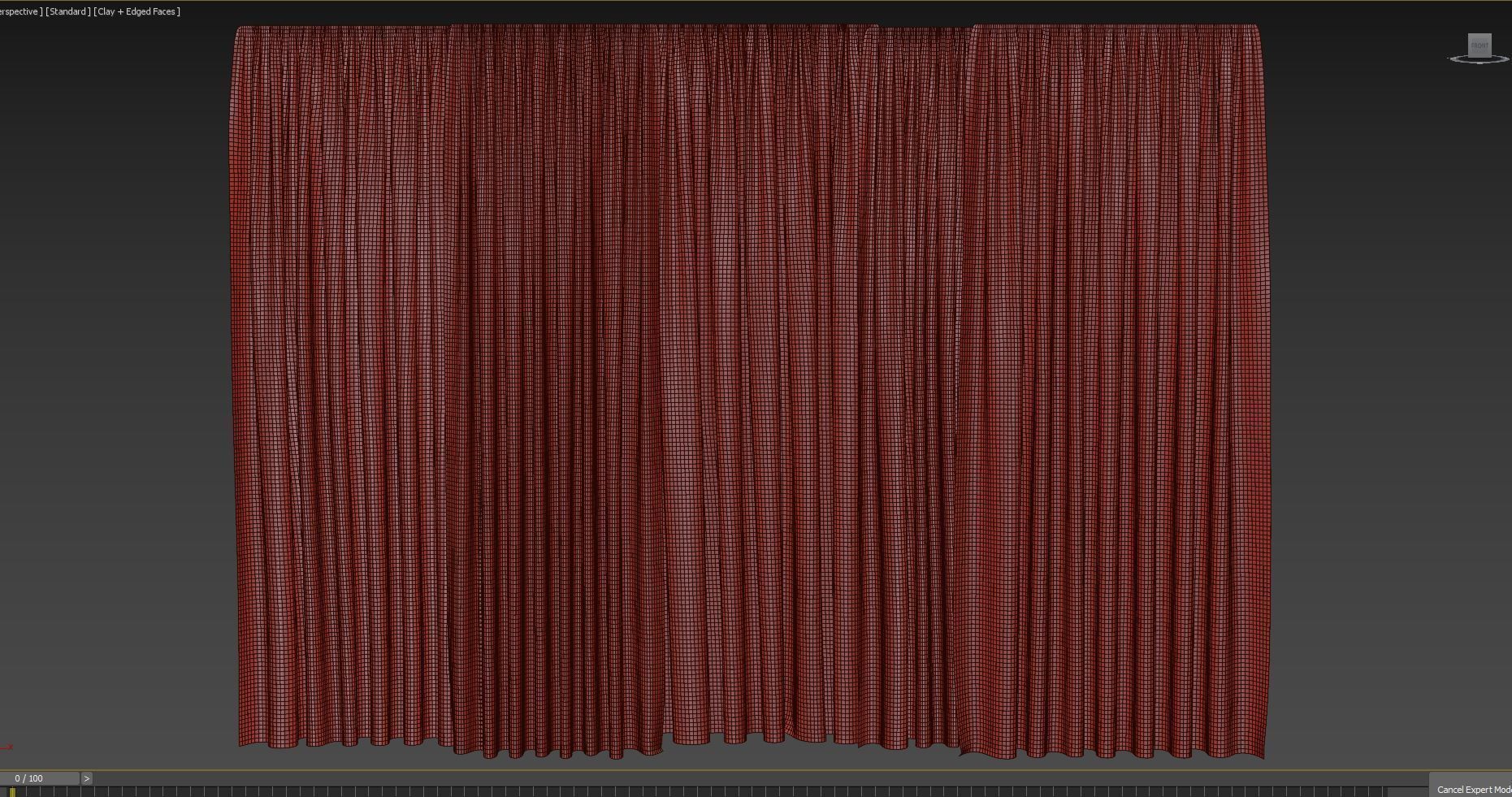 Curtains with tulle V-ray set 03  3D model_3