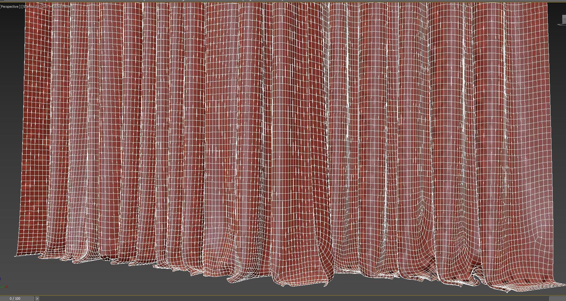 Curtains with Roman curtain and Tulle set 02 3D model_3