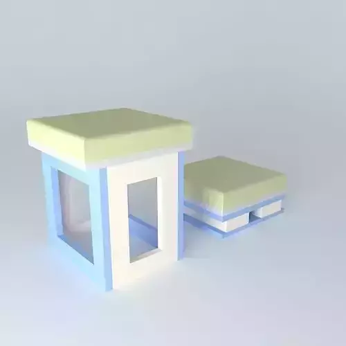 Folding stool 3D model