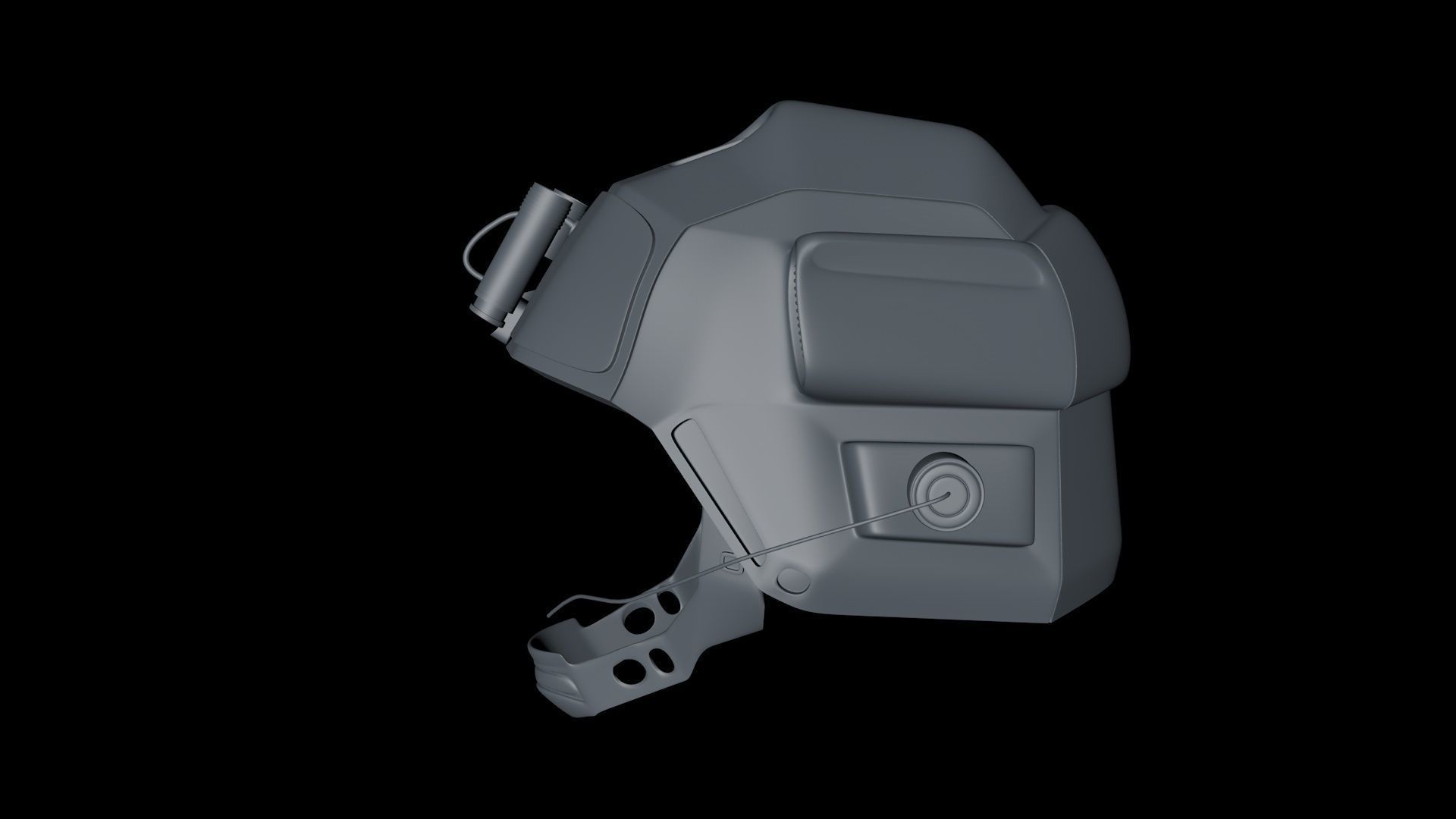 SiFi Military Helmet 3d Modeling Whit Night Vision Device Low-poly 3D model_16