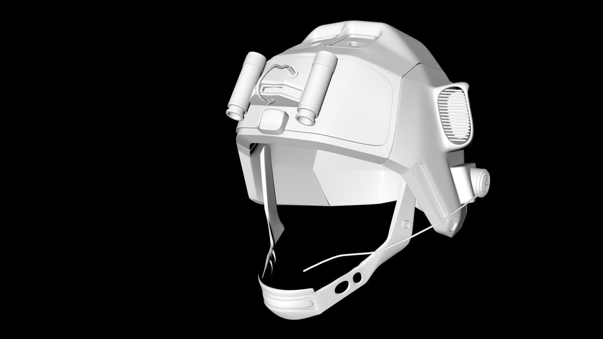 SiFi Military Helmet 3d Modeling Whit Night Vision Device Low-poly 3D model_20