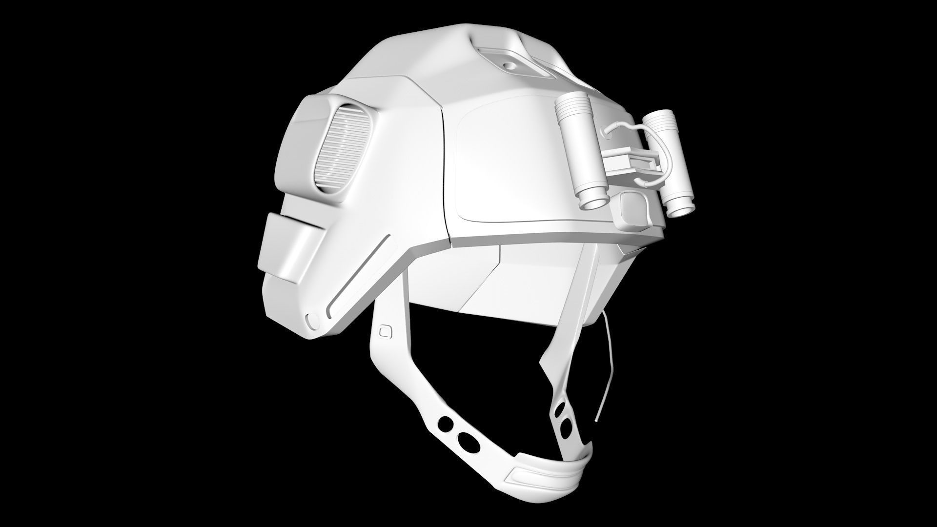 SiFi Military Helmet 3d Modeling Whit Night Vision Device Low-poly 3D model_19