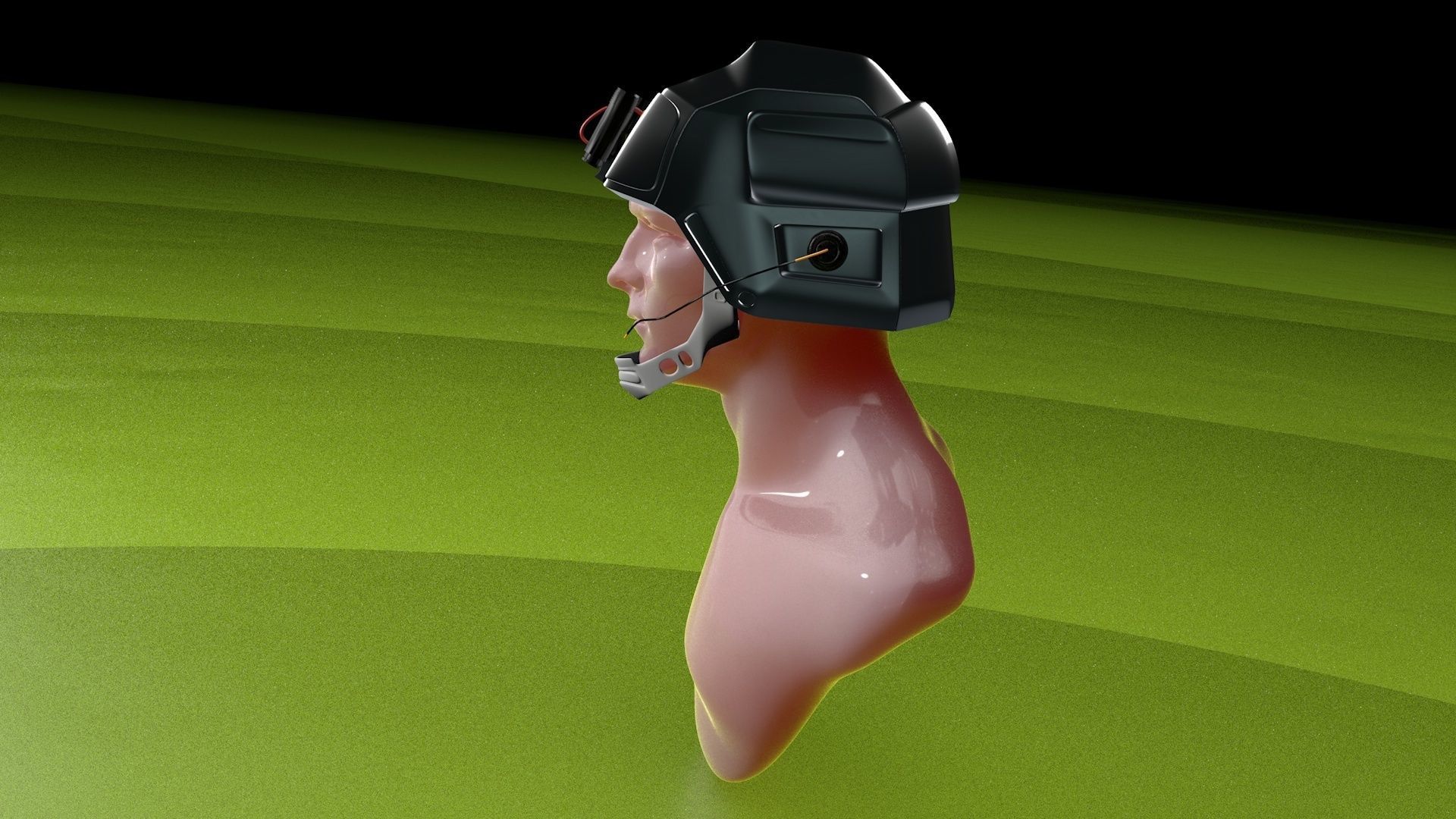 SiFi Military Helmet 3d Modeling Whit Night Vision Device Low-poly 3D model_13