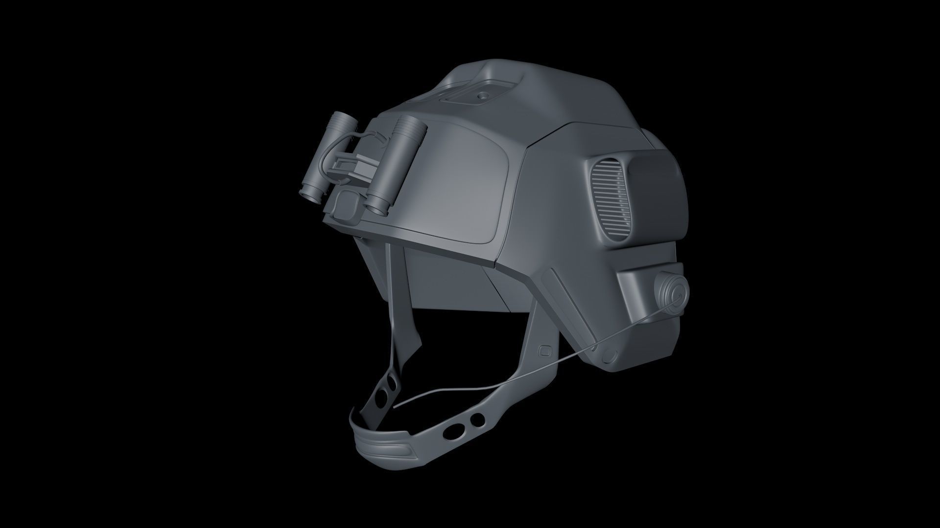 SiFi Military Helmet 3d Modeling Whit Night Vision Device Low-poly 3D model_15