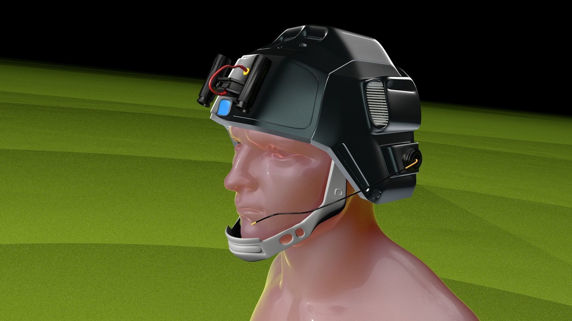 SiFi Military Helmet 3d Modeling Whit Night Vision Device Low-poly 3D model_14