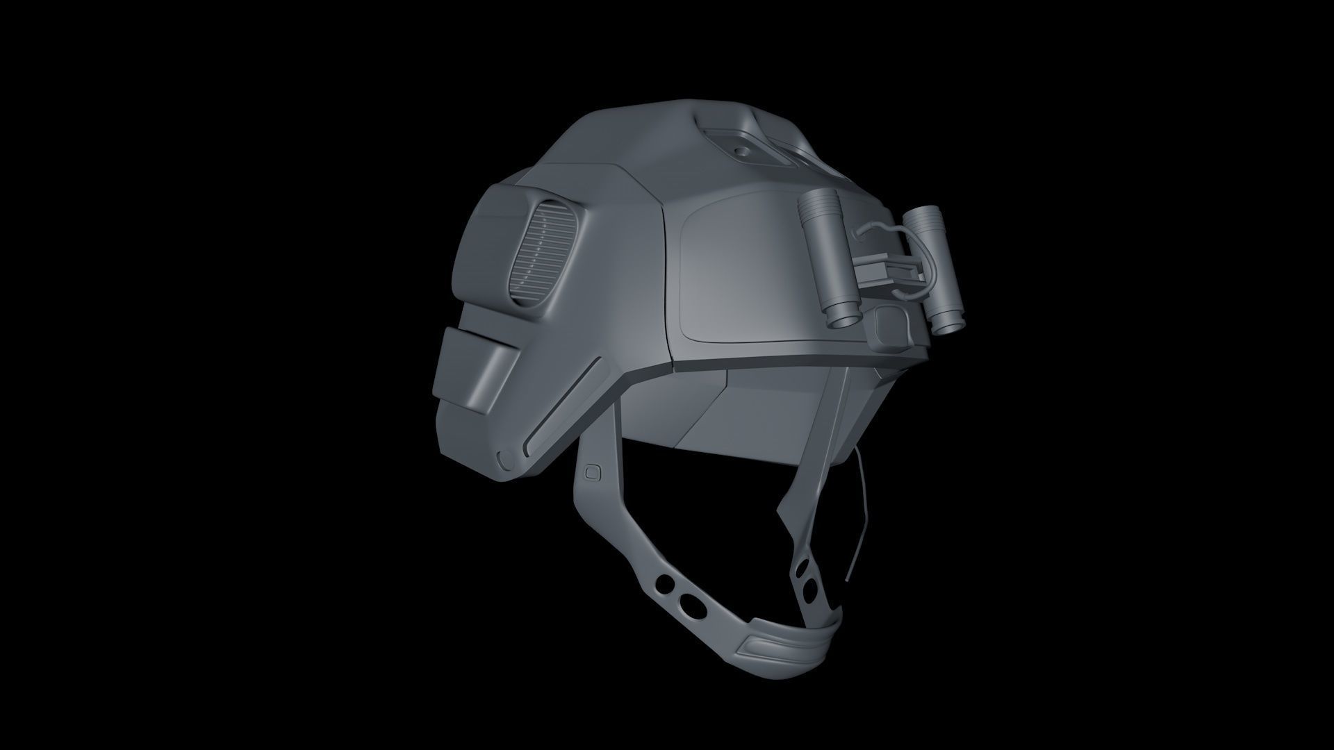 SiFi Military Helmet 3d Modeling Whit Night Vision Device Low-poly 3D model_17