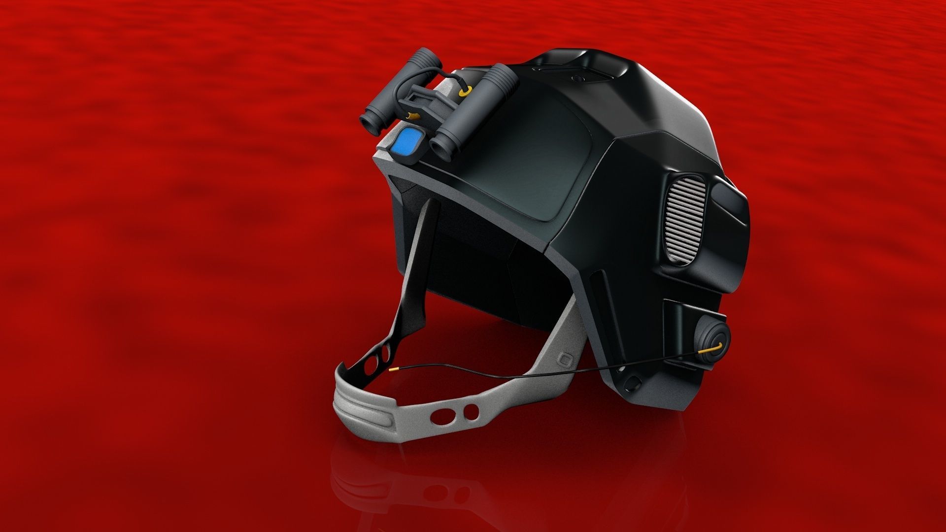 SiFi Military Helmet 3d Modeling Whit Night Vision Device Low-poly 3D model_2