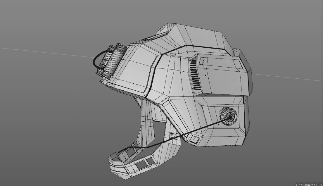 SiFi Military Helmet 3d Modeling Whit Night Vision Device Low-poly 3D model_23