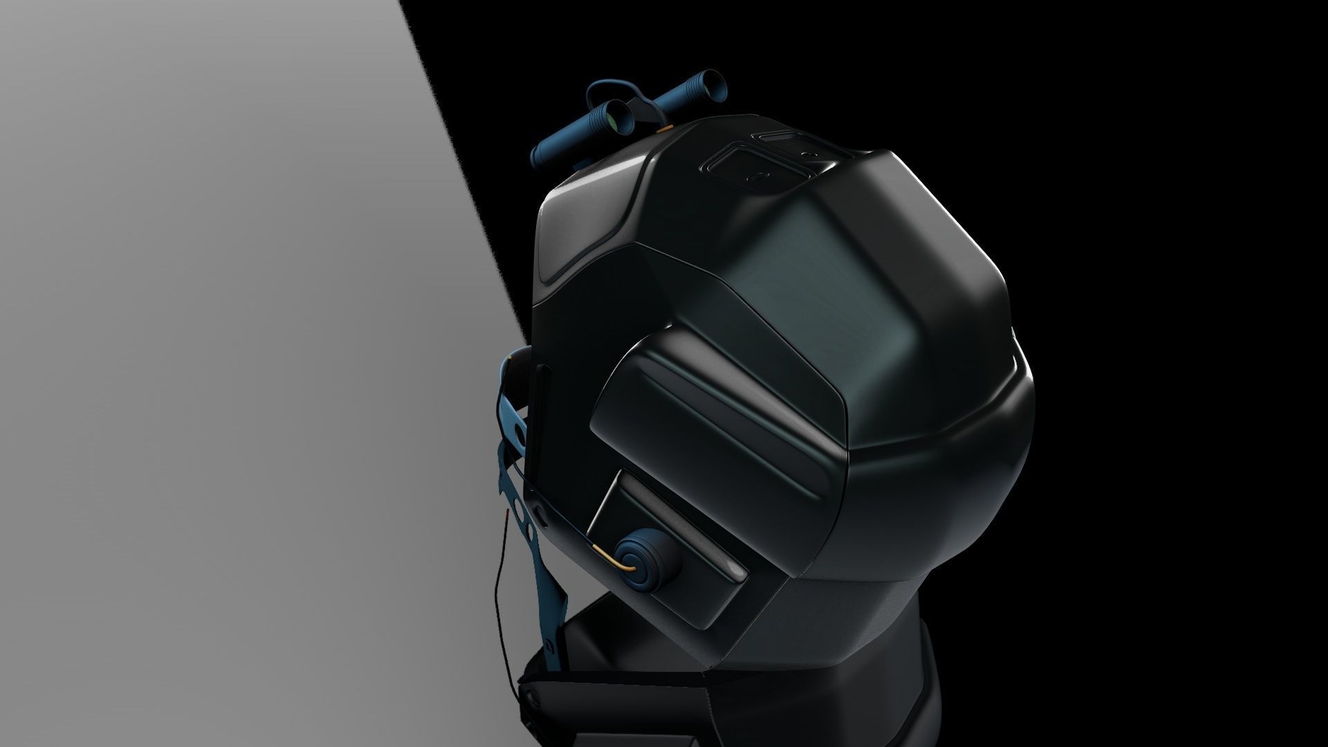 SiFi Military Helmet 3d Modeling Whit Night Vision Device Low-poly 3D model_7