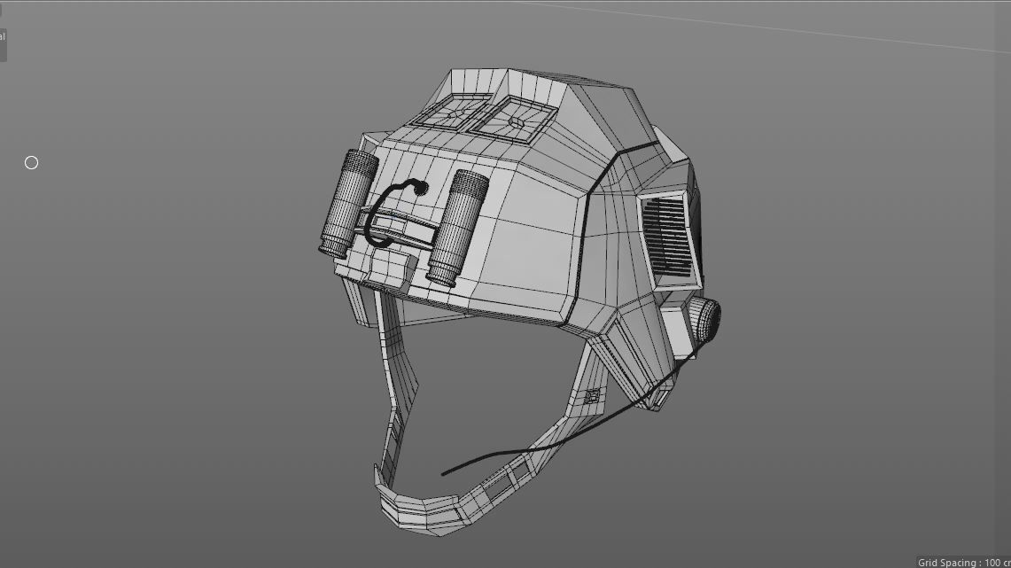 SiFi Military Helmet 3d Modeling Whit Night Vision Device Low-poly 3D model_22