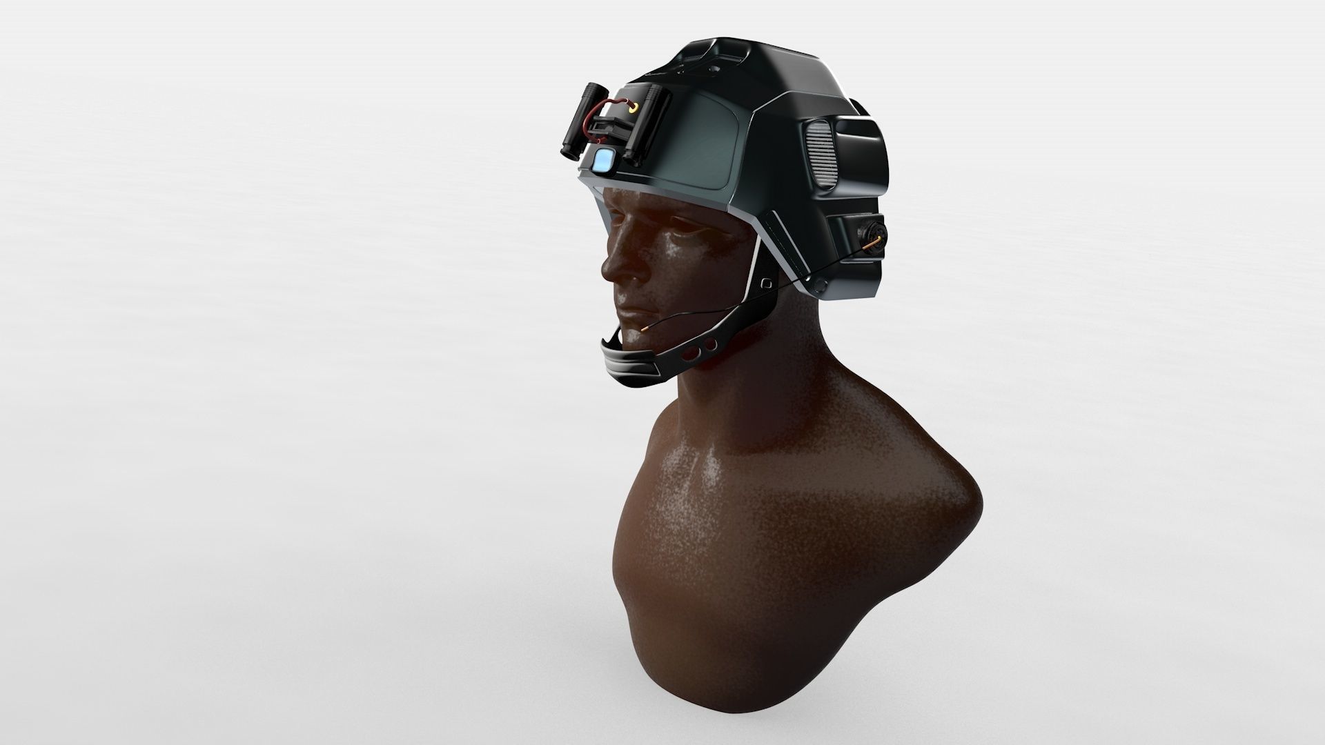 SiFi Military Helmet 3d Modeling Whit Night Vision Device Low-poly 3D model_12