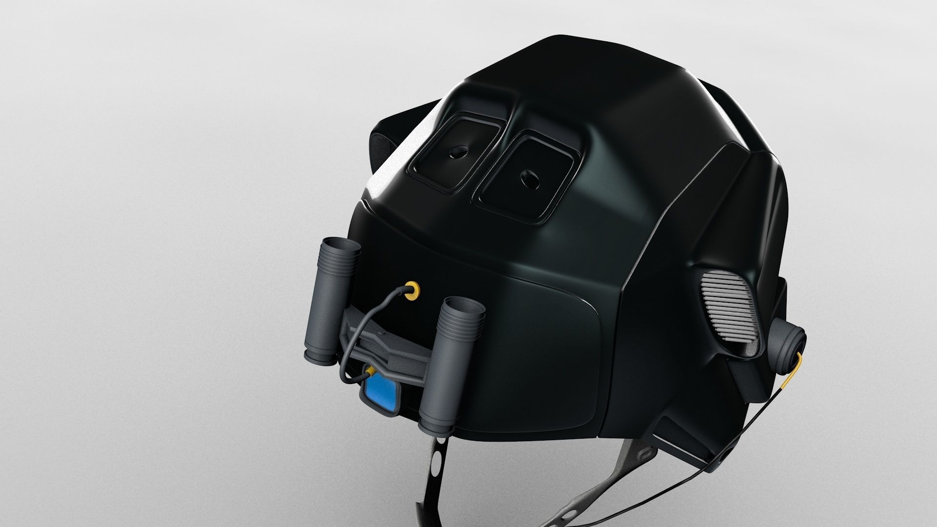 SiFi Military Helmet 3d Modeling Whit Night Vision Device Low-poly 3D model_9