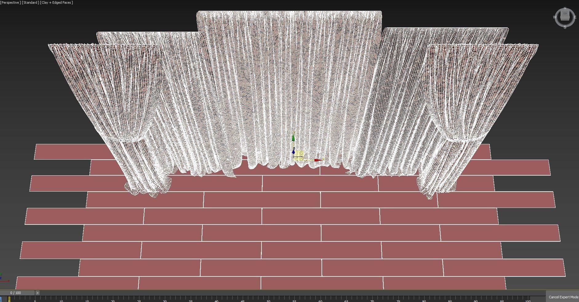 Curtains with tulle set 04 3D model_5