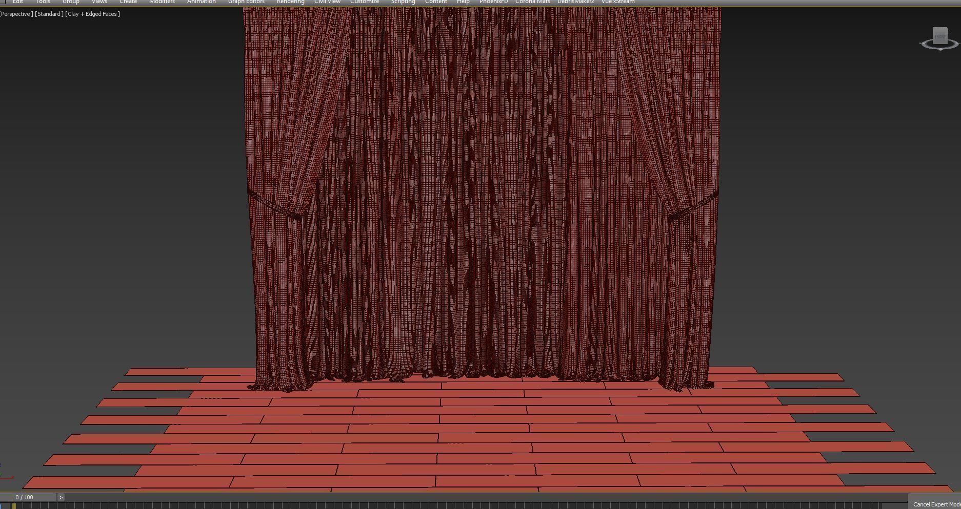 Curtains with tulle set 04 3D model_4