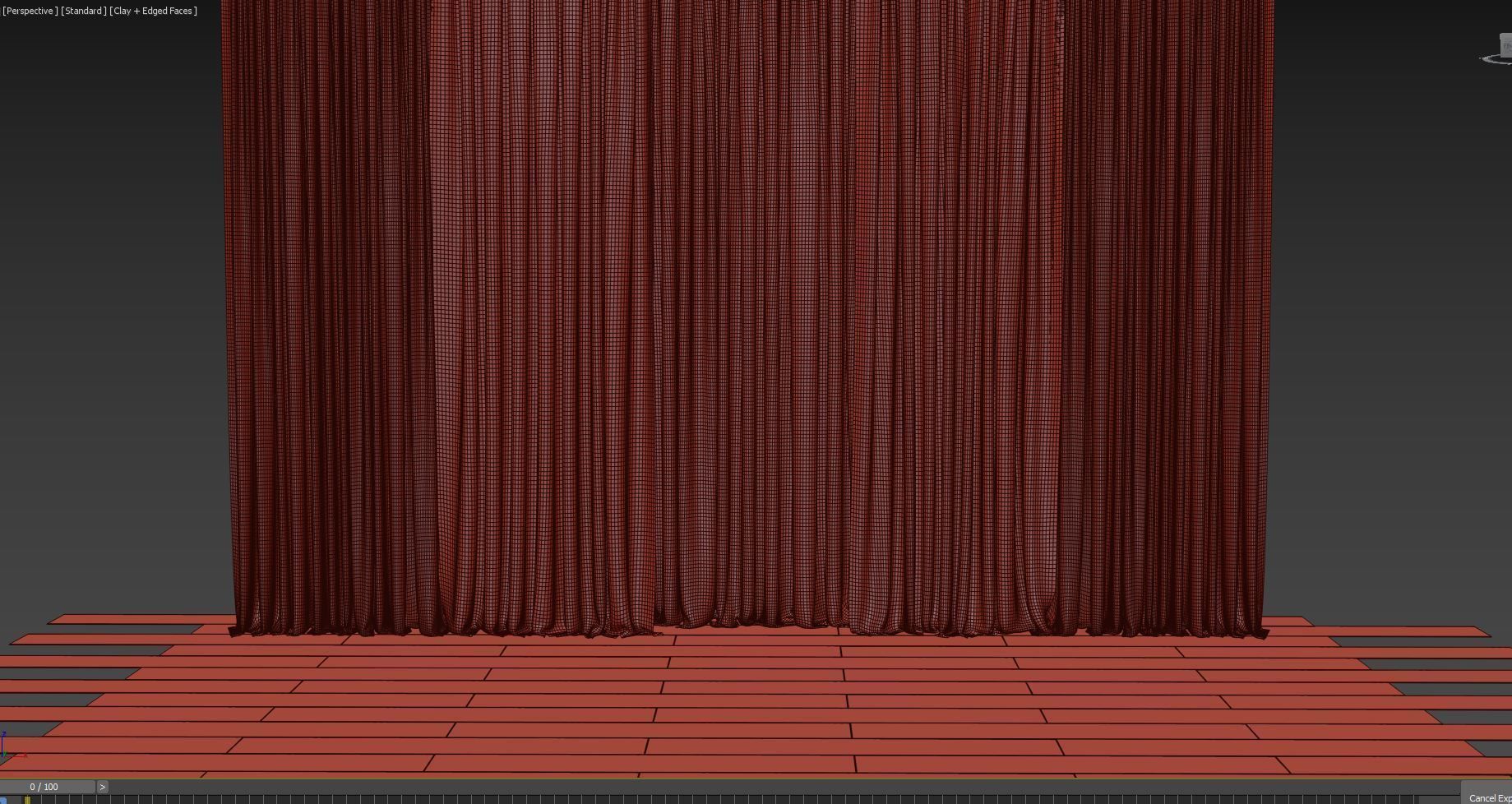 Curtains with tulle set 06 3D model_3