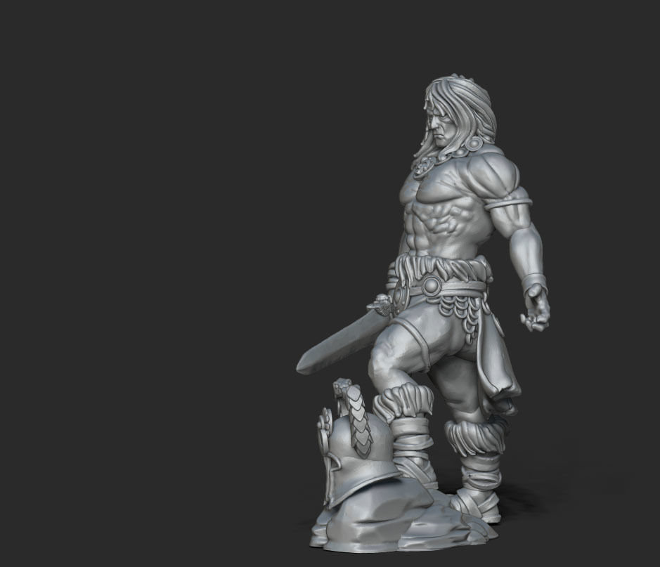 The barbarian - 3D Print Model figurine of man holding sword 3D print model_10
