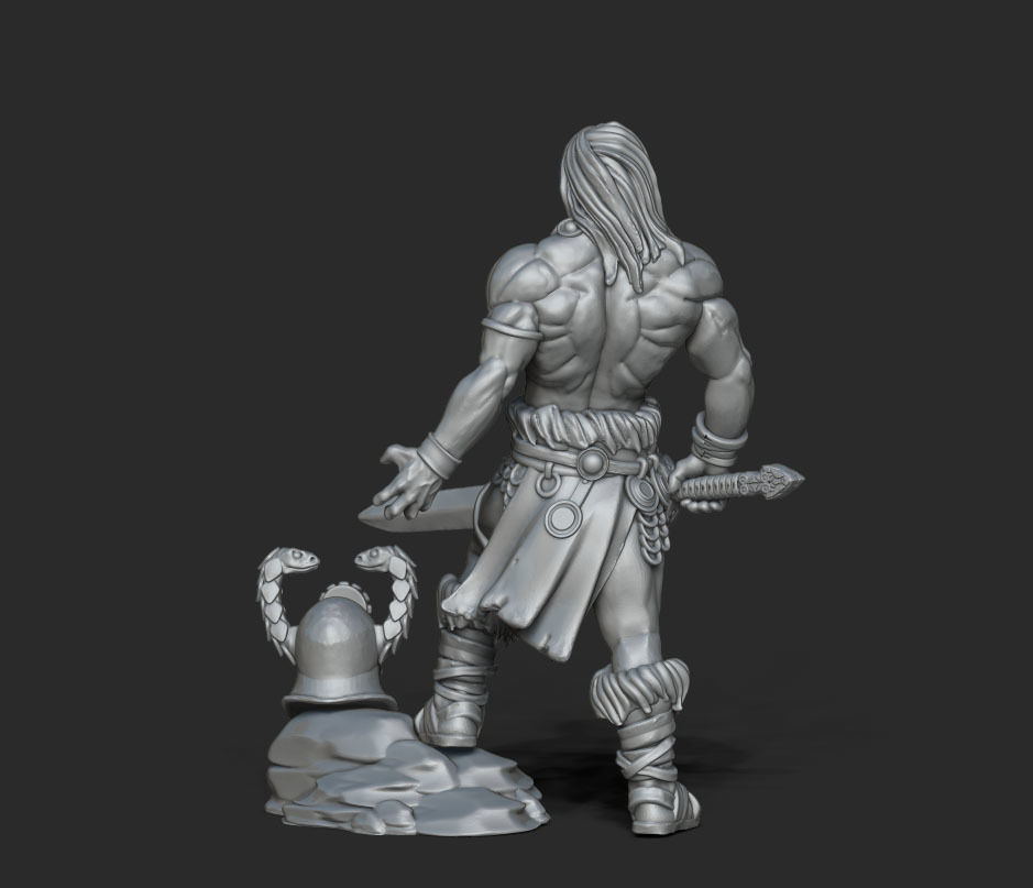 The barbarian - 3D Print Model figurine of man holding sword 3D print model_12