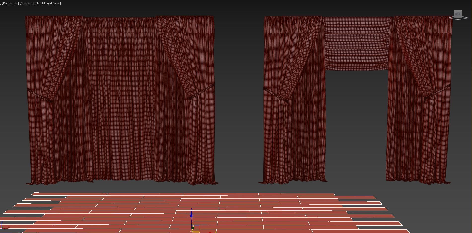 Economical curtains  a set of curtains for an interior designer  3D model_5