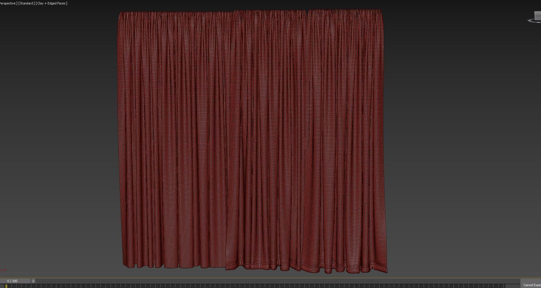 Economical curtains  a set of curtains for an interior designer  3D model_6