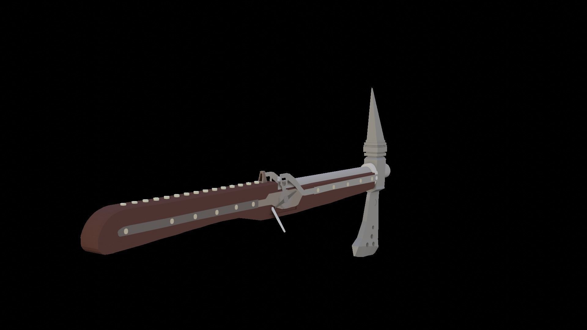 Low Polly AxeGun Low-poly 3D model_1