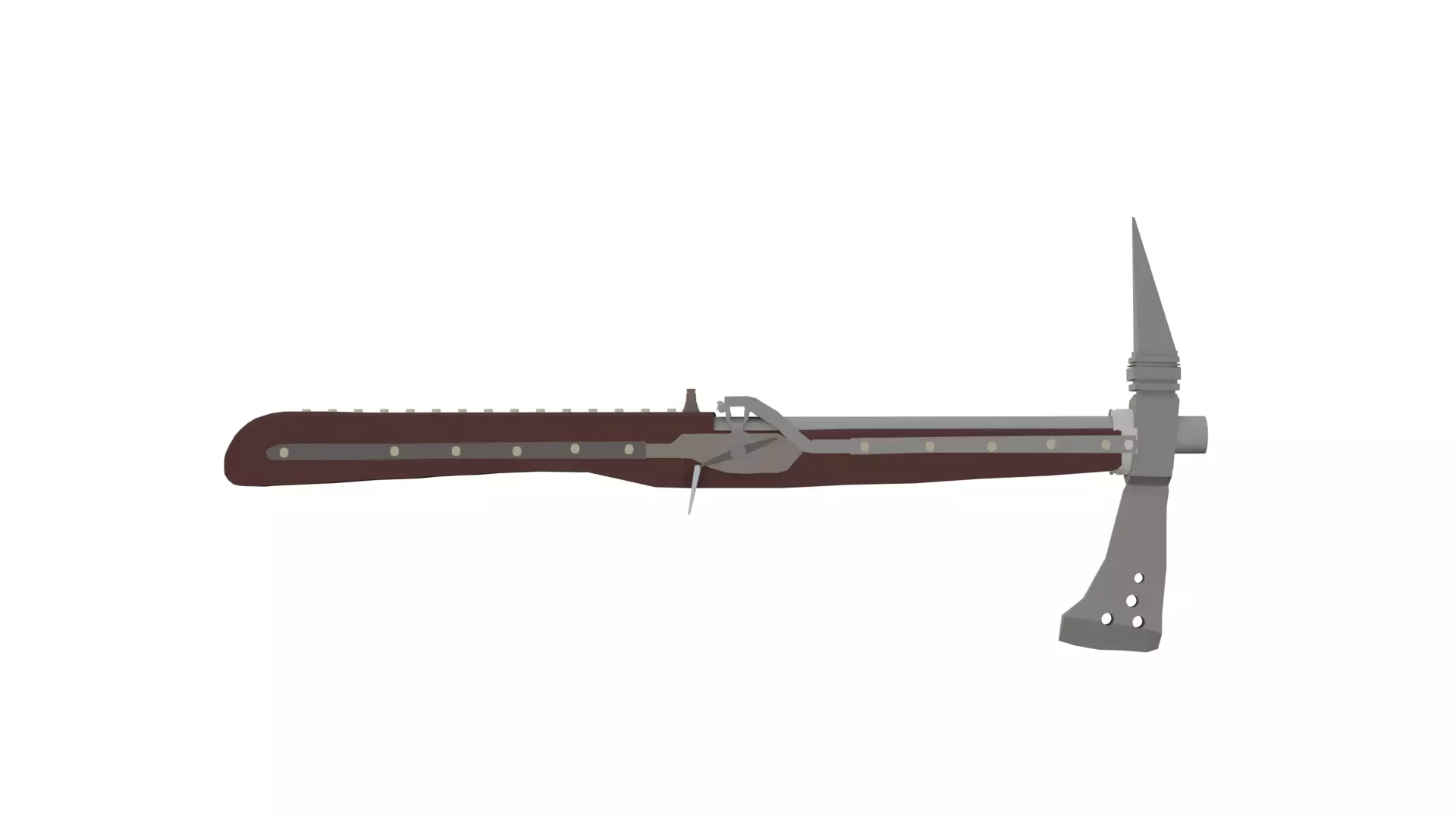 Low Polly AxeGun Low-poly 3D model_0