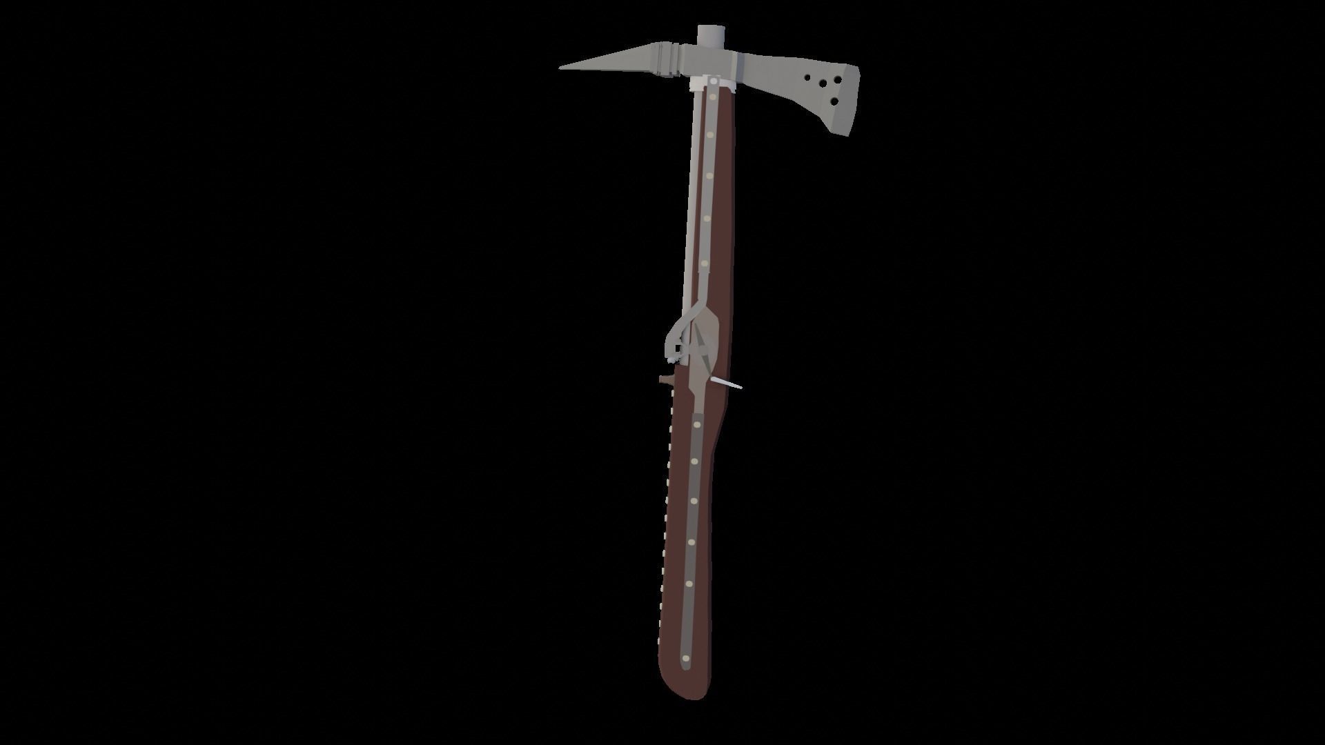 Low Polly AxeGun Low-poly 3D model_4