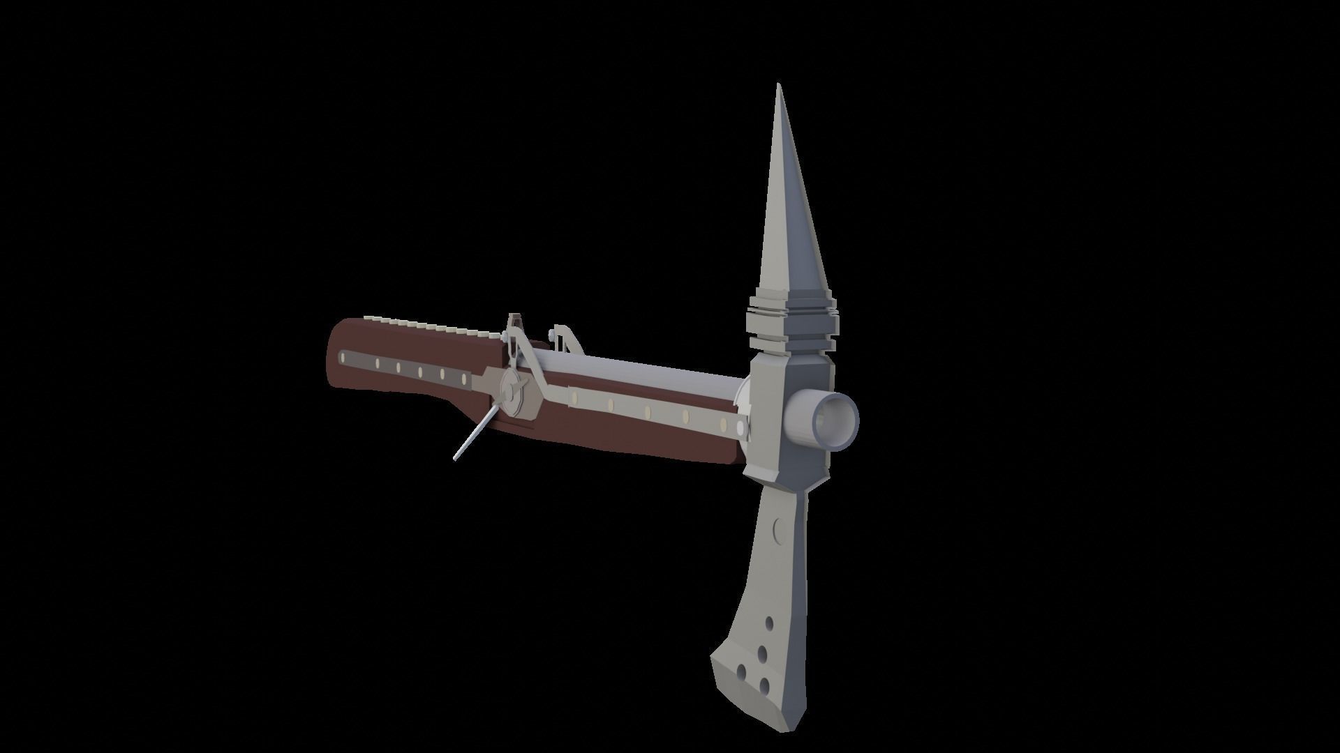 Low Polly AxeGun Low-poly 3D model_2