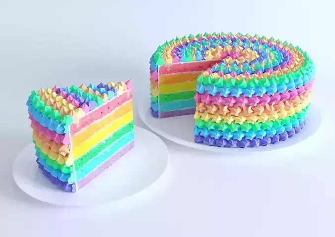 Rainbow Cake 3D model