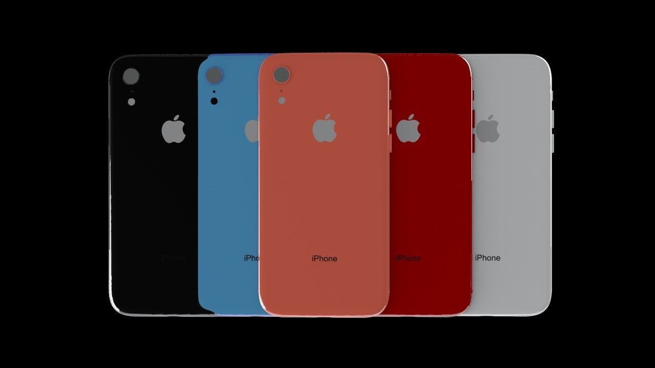 iPhone XR Collection all colors 3D model_1
