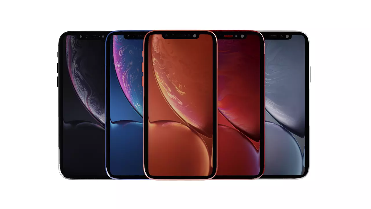 iPhone XR Collection all colors 3D model_0