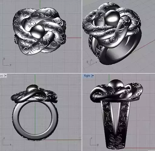 knot ring with pattern