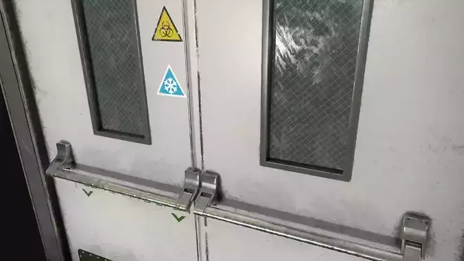 Closed Hospital Door Low-poly 3D model