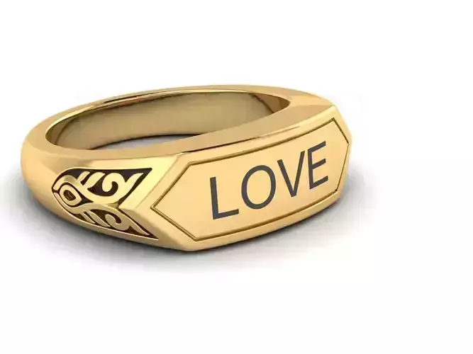 kengkod30 love signet ring 3D print model