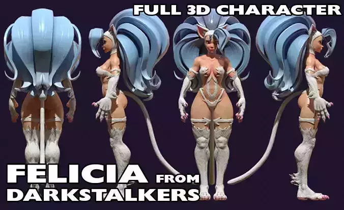 Nekomimi Felicia from Darkstalkers NSFW 3D model