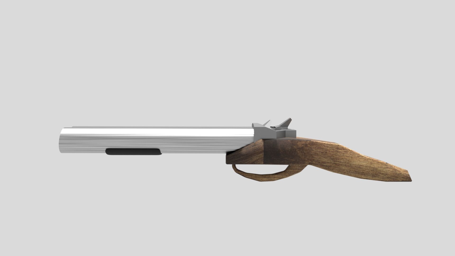 Low-Poly Shotgun revolver Free low-poly 3D model_1
