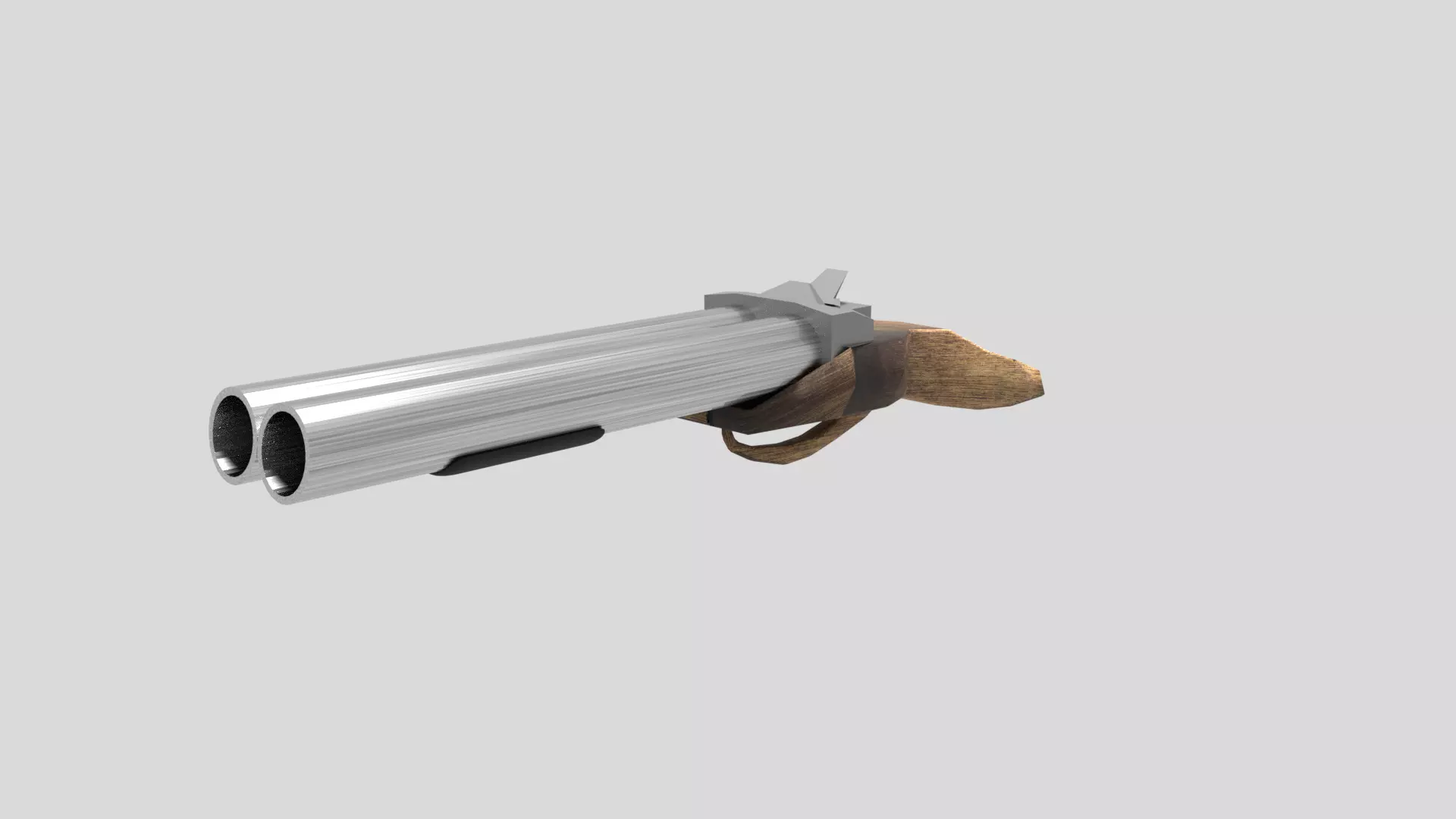 Low-Poly Shotgun revolver Free low-poly 3D model_0