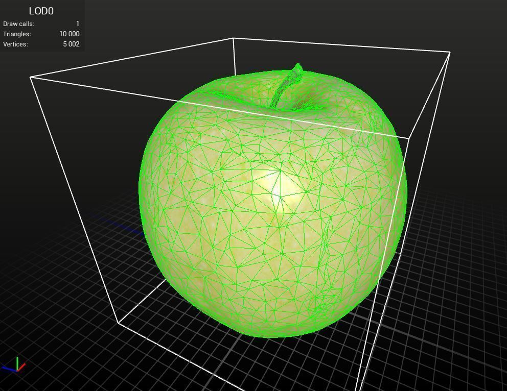 Realistic - Green Apple Low-poly 3D model_1