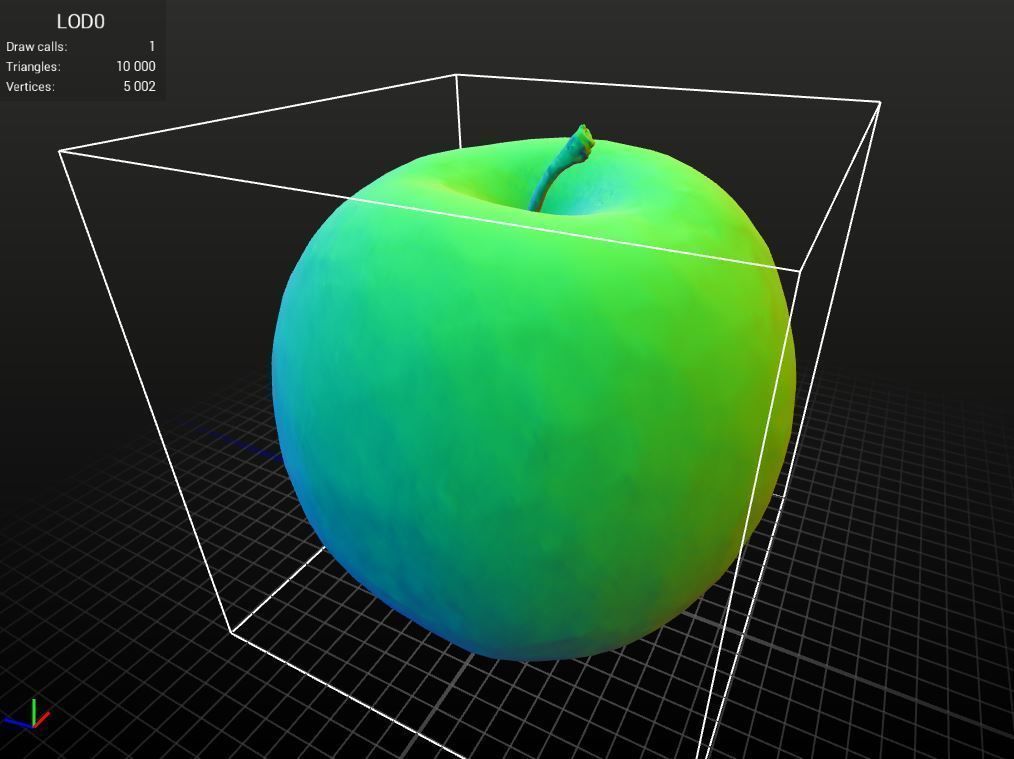 Realistic - Green Apple Low-poly 3D model_2