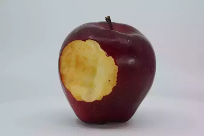 Realistic - Red Apple Bitten