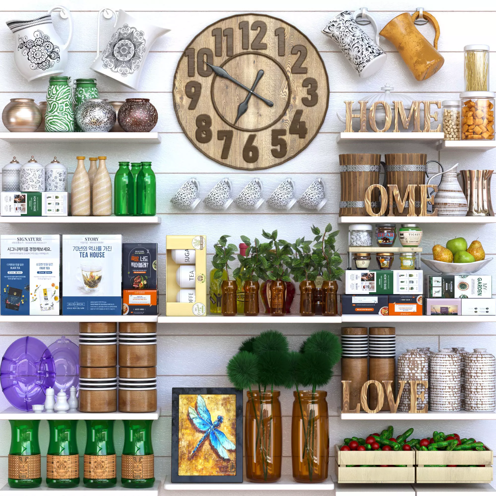 KitchenTableware kitchen shelf 3D model_0