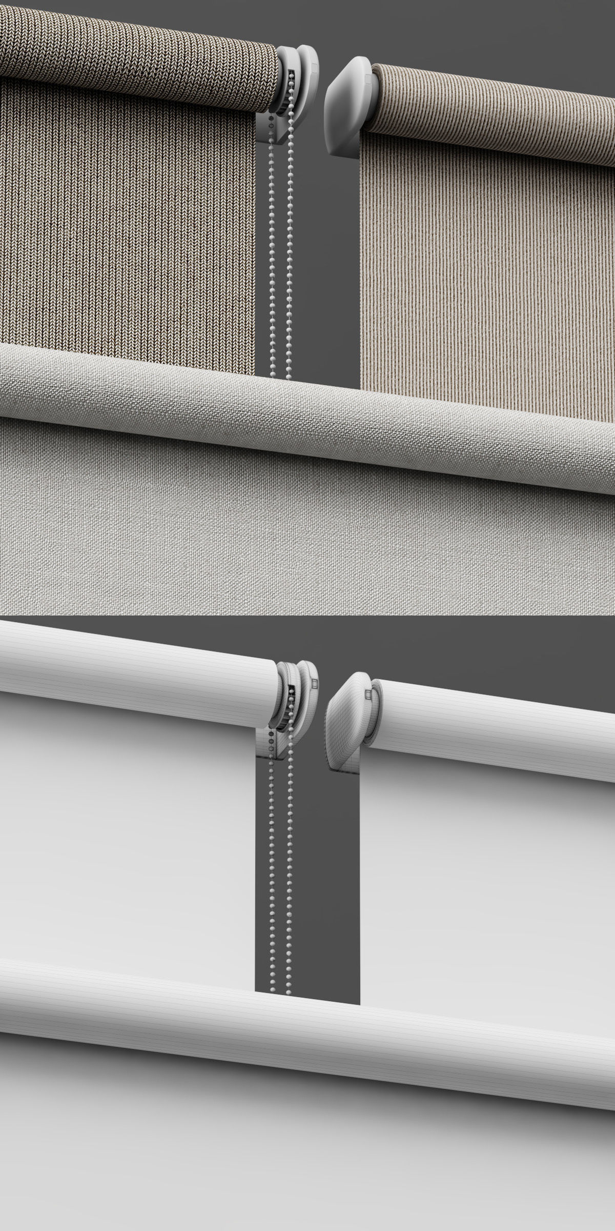 roller blind set 01  3D model_6