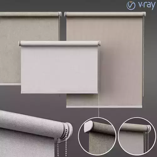 roller blind set 01  3D model