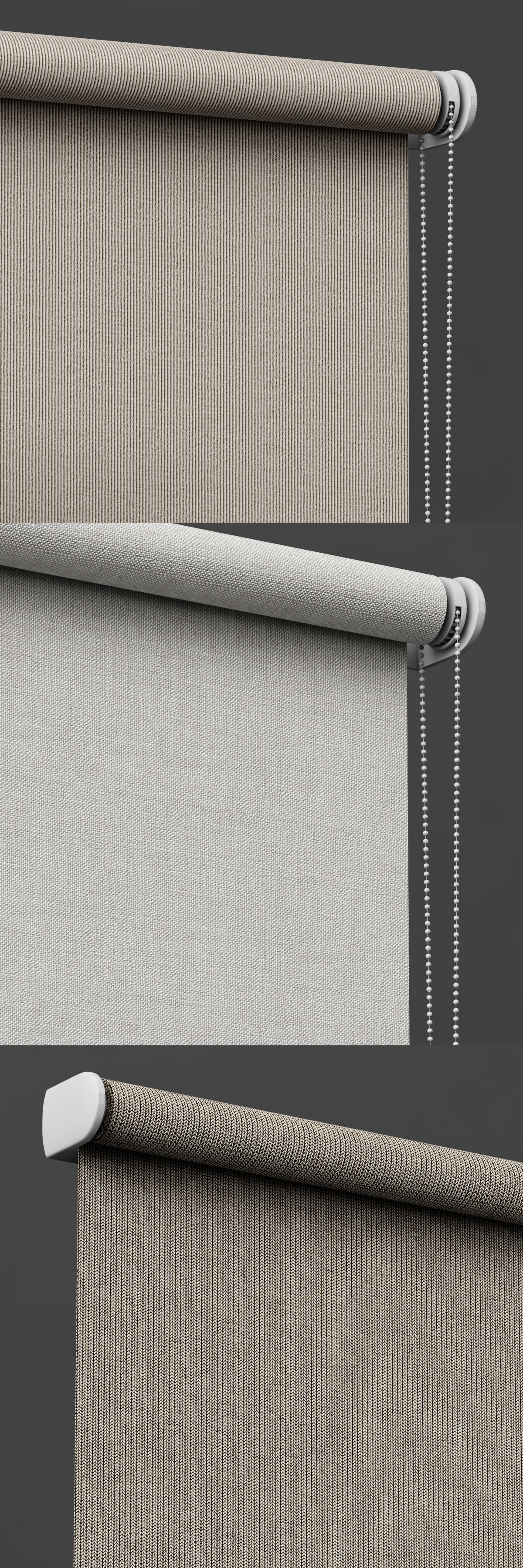 roller blind set 01  3D model_2