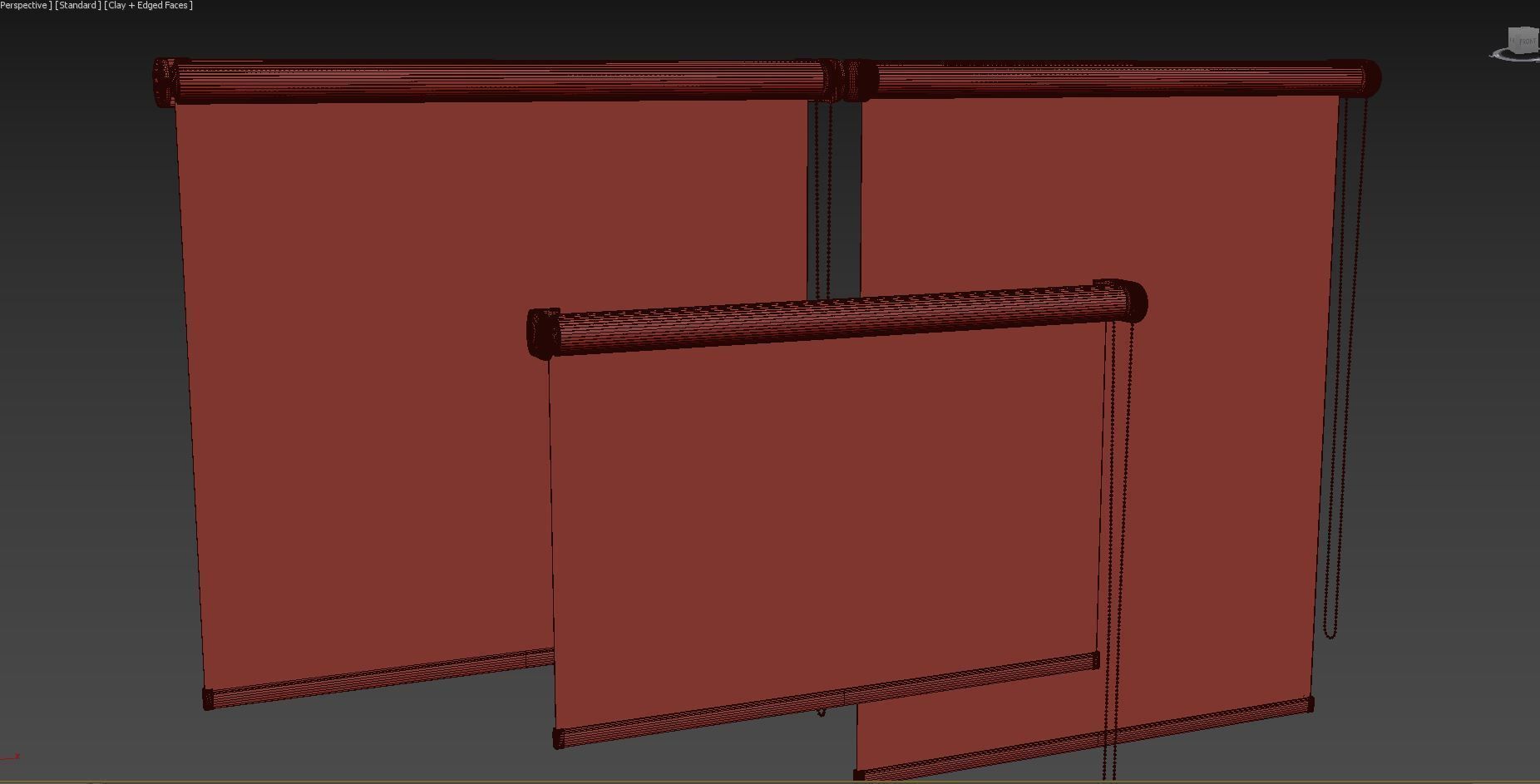 roller blind set 01  3D model_9