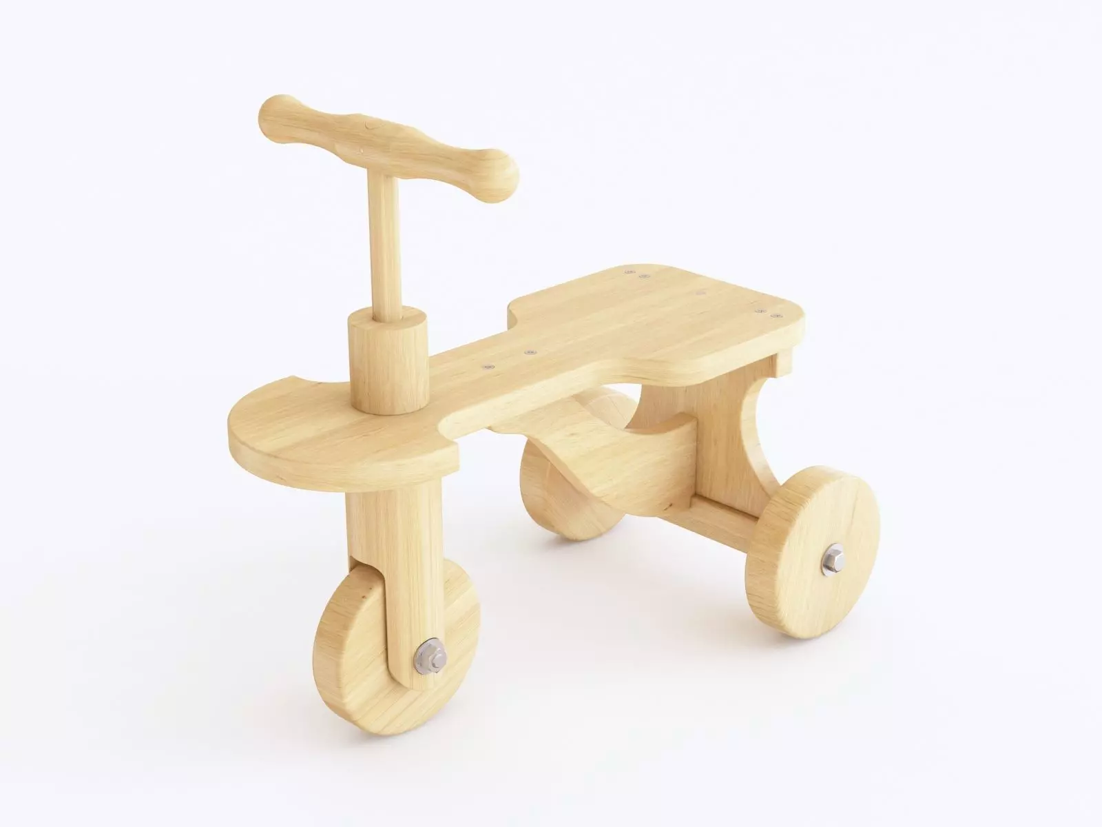 Wooden push bike toy 3D model