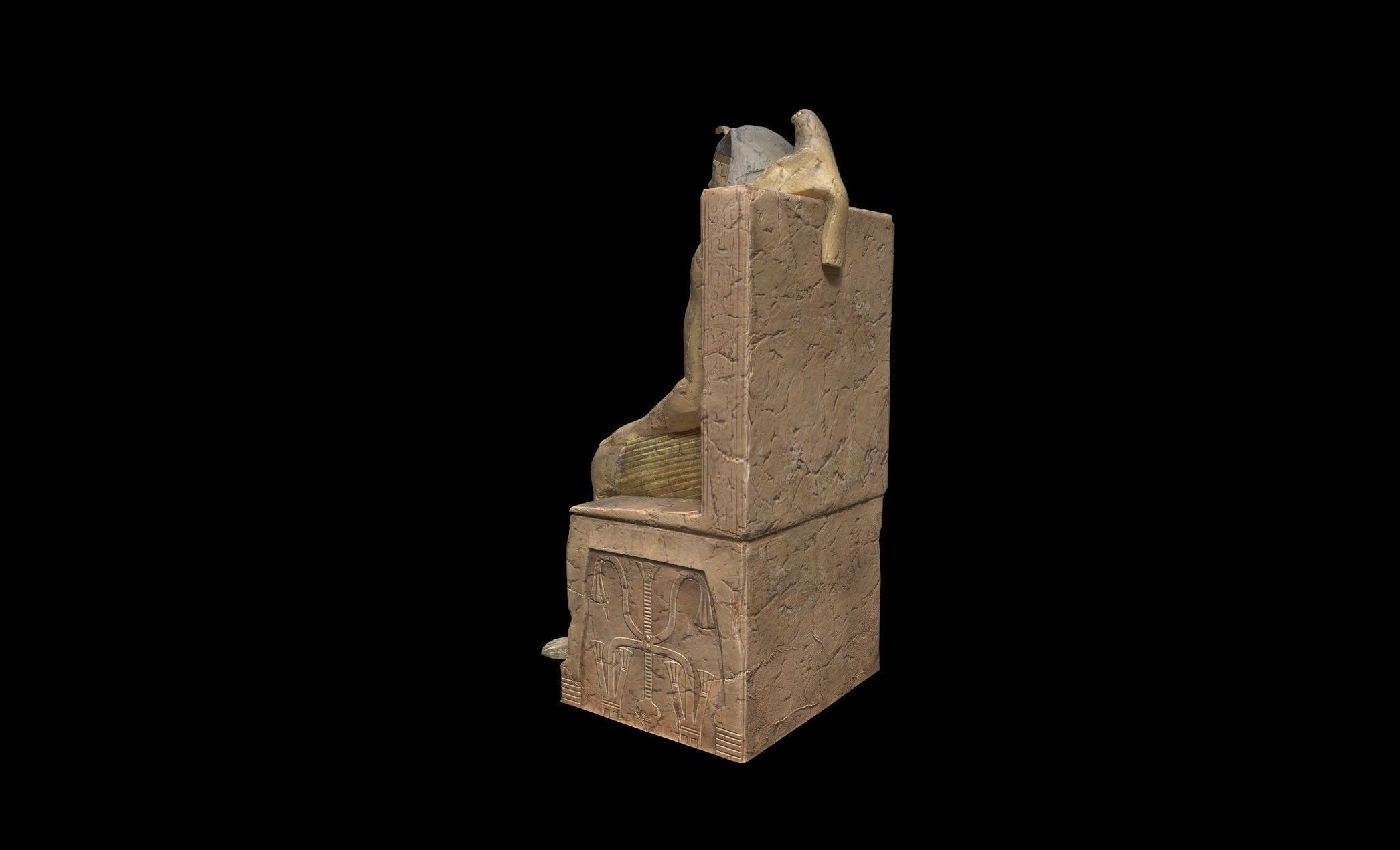 Egyptian Statue Khafre - PBR - Textured Low-poly 3D model_5