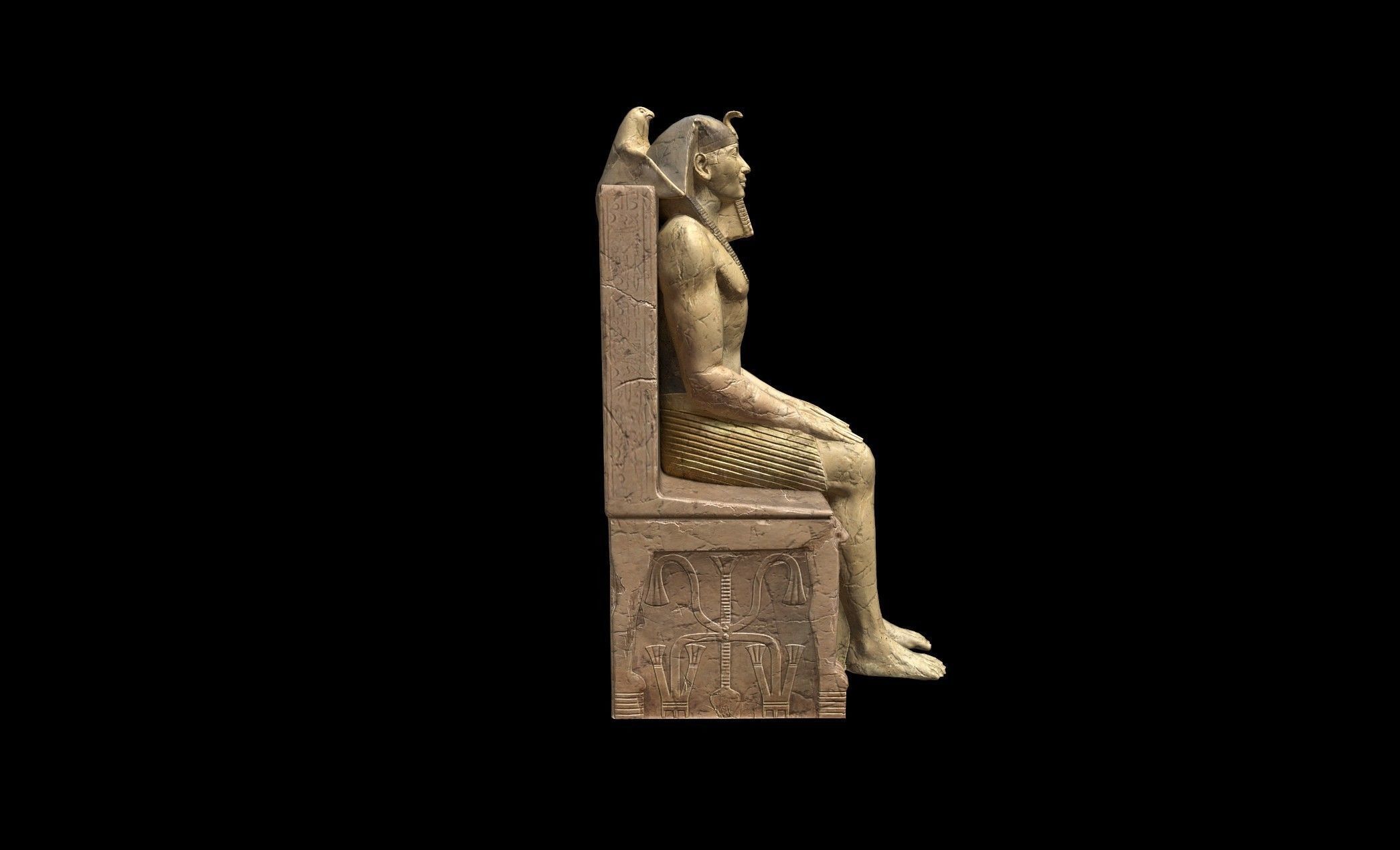 Egyptian Statue Khafre - PBR - Textured Low-poly 3D model_3