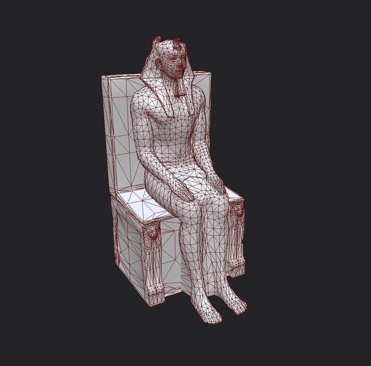 Egyptian Statue Khafre - PBR - Textured Low-poly 3D model_10