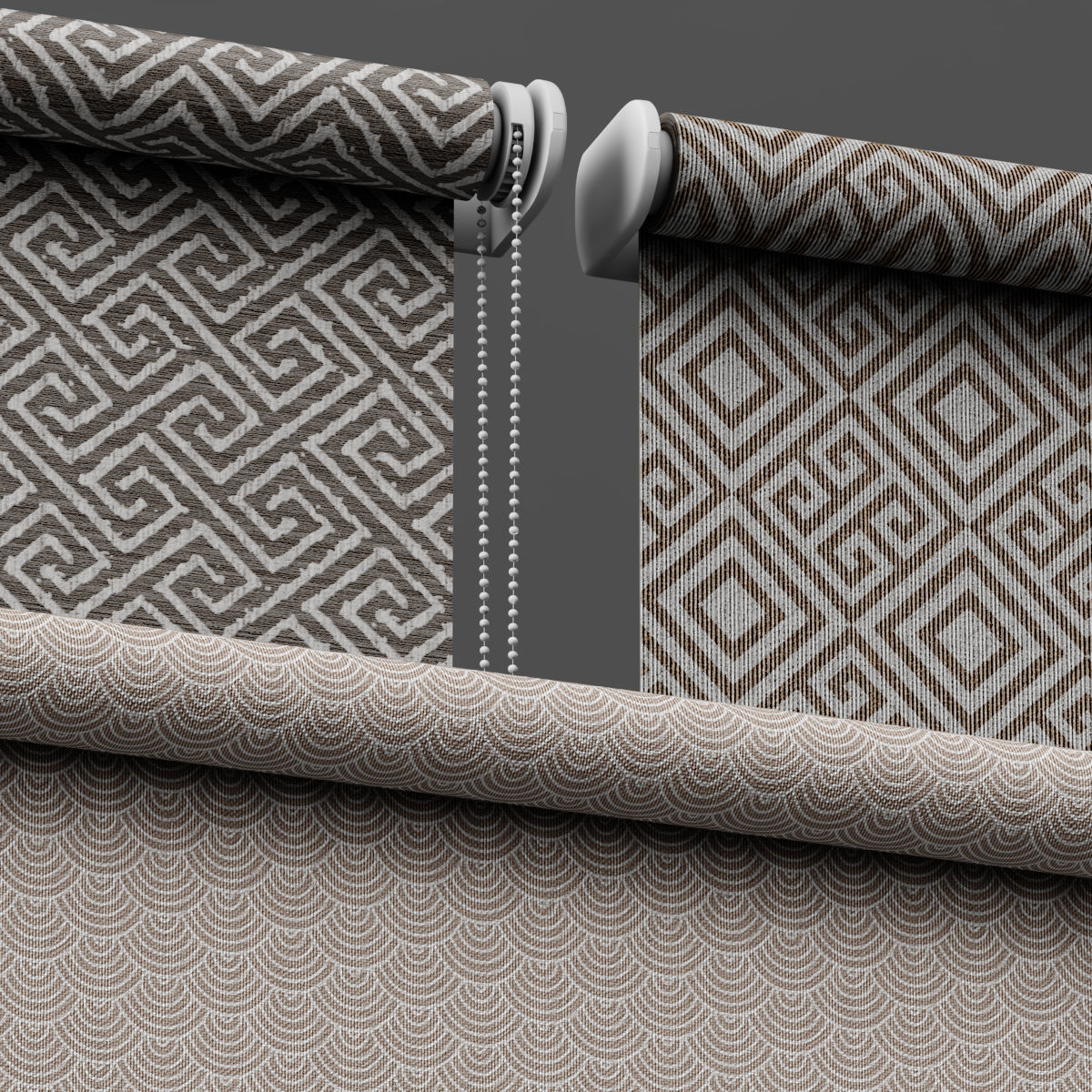 roller blind set 02  3D model_1